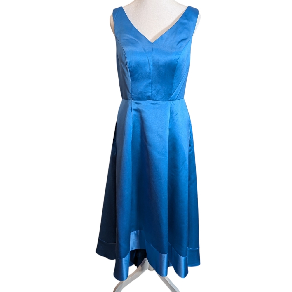 New JJ's House High Low Ocean Blue Evening Formal Bridesmaid Prom Gown Size 6
